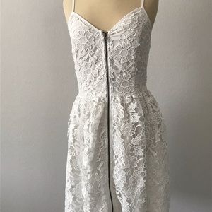 white zipper front dress